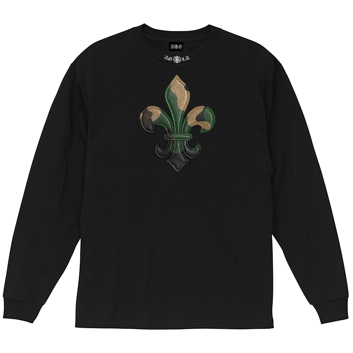 A&G【受注】LEATHER PATCH  LONG SLEEVE TEE/FDL/CAMO