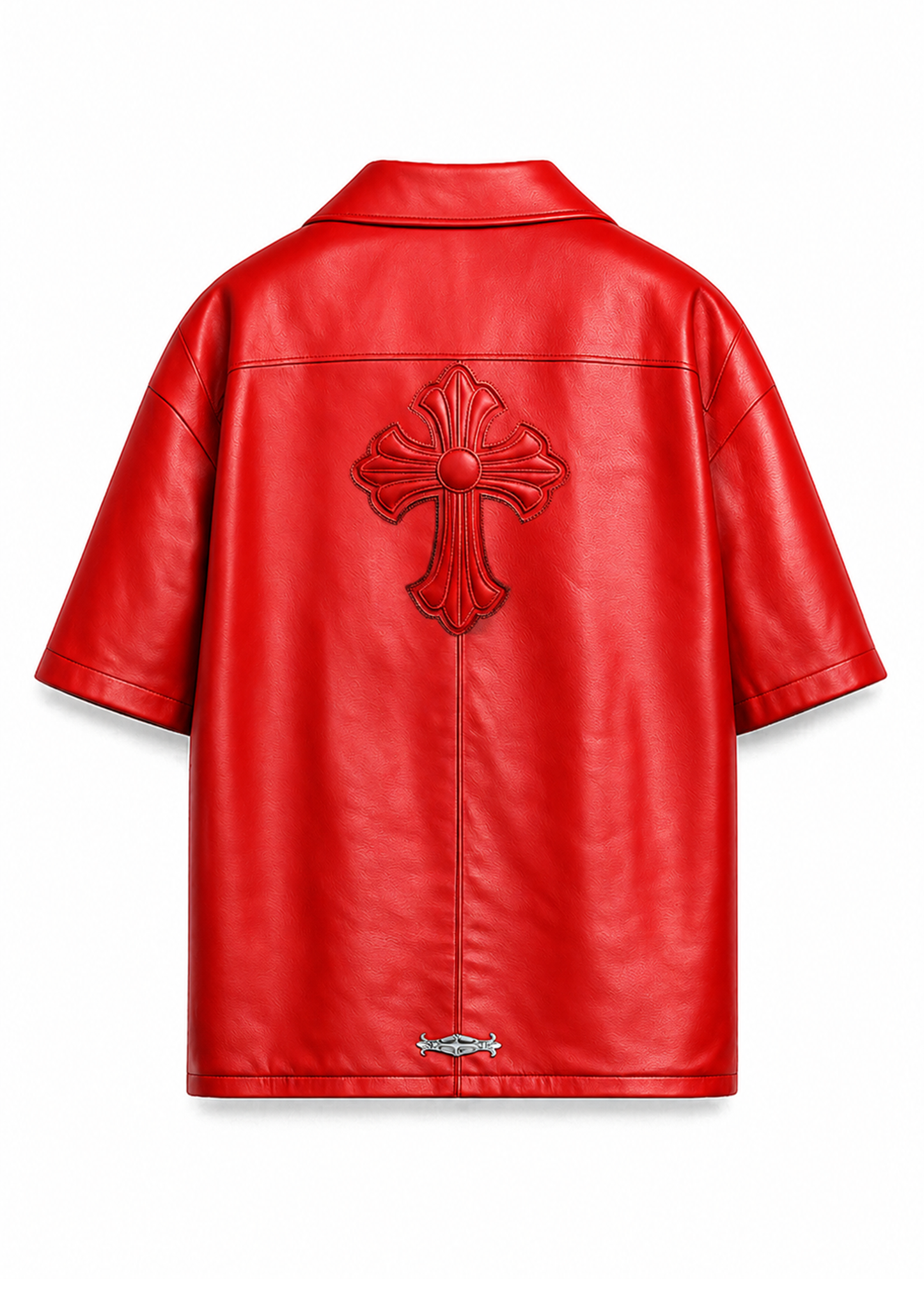 A&G【受注】RED LEATHER SHORT SLEEVE/CROSS