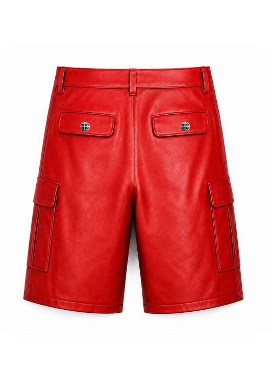 A&G【受注】 RED LEATHER SHORTS