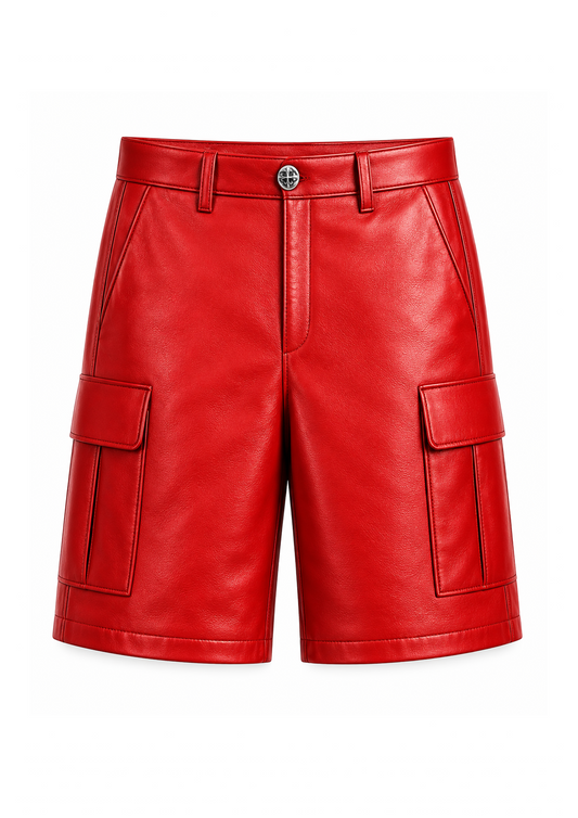 A&G【受注】 RED LEATHER SHORTS
