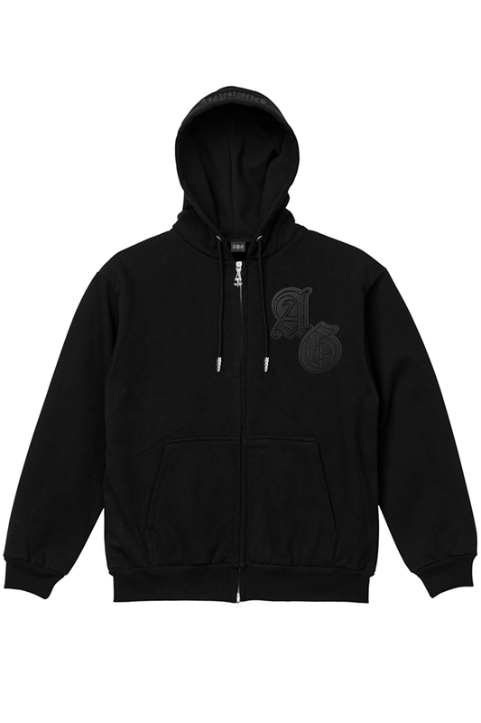 A&G【受注割引30%オフ対象】15oz A&G LETHER CROS SILVER925ZIP UP Hoodie