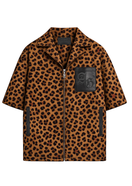 A&G【受注】PIGSUEDE  LEATHER SHORT SLEEVE/LEOPARD
