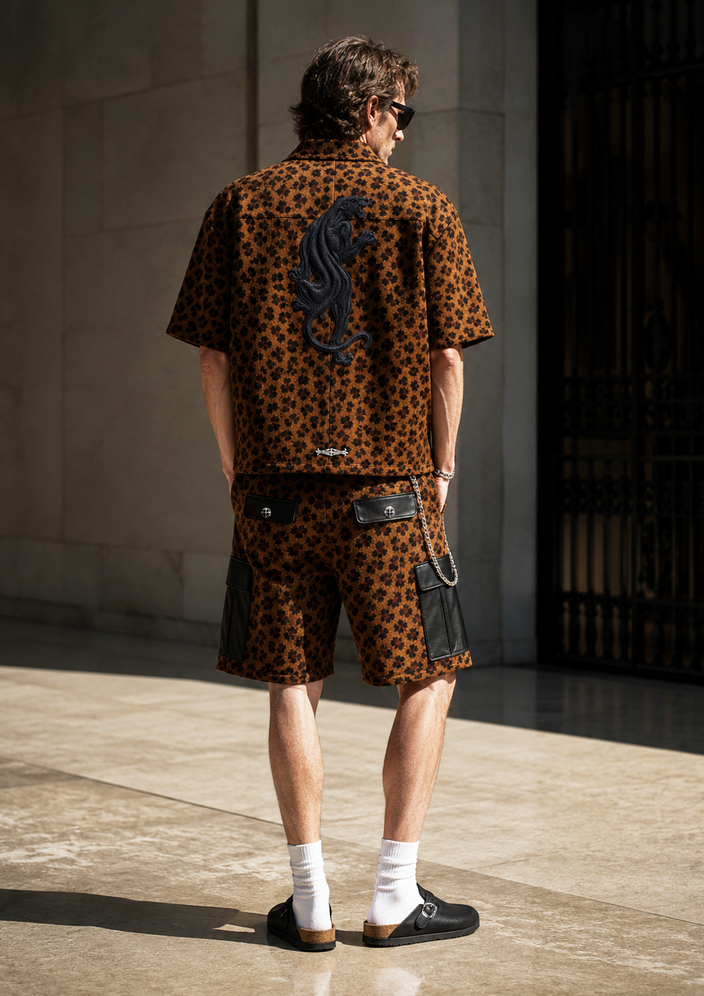 A&G【受注】PIGSUEDE  LEATHER SHORT SLEEVE/LEOPARD
