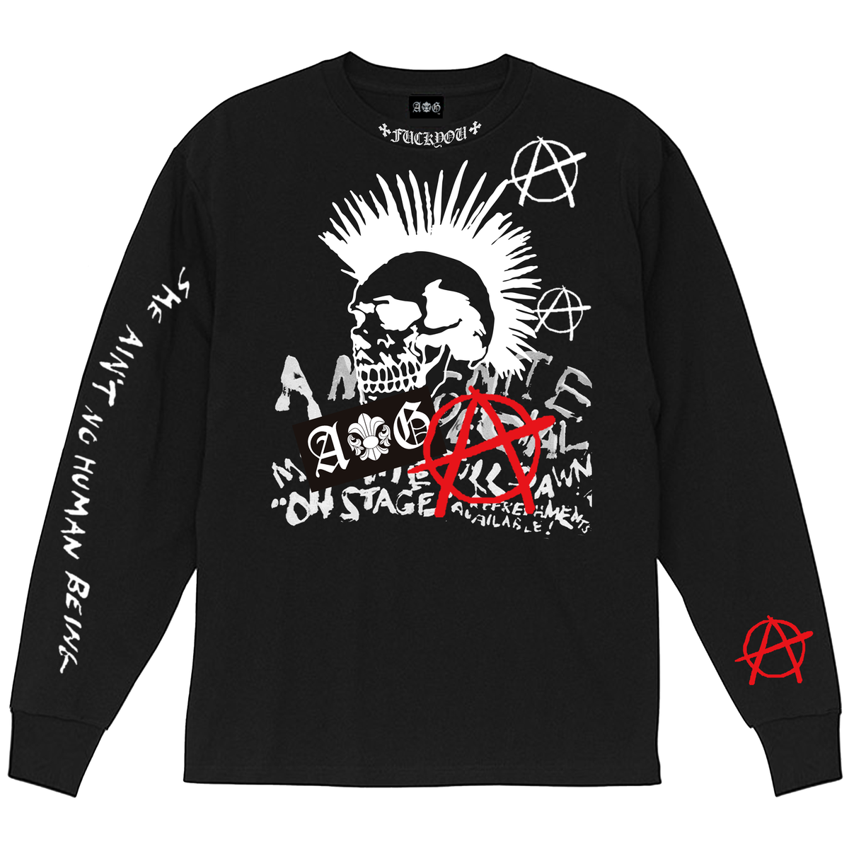 A&G【受注】PUNK LONG SLEEVE TEE/BK