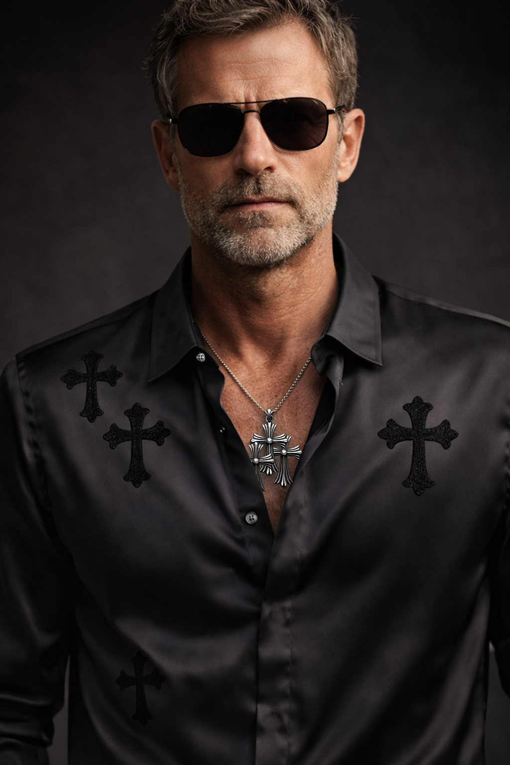 A&G【受注】SILK SHIRT BLACK PYTHON CROSS(LIMITED)