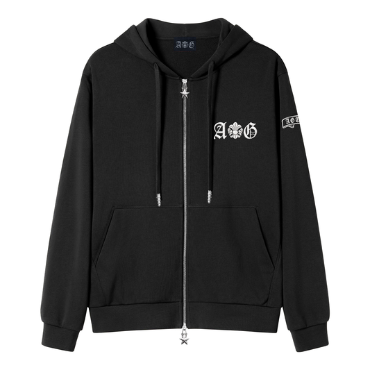 A&G【 受注限定10着】SILK&COTTON HOODIE/BLACK