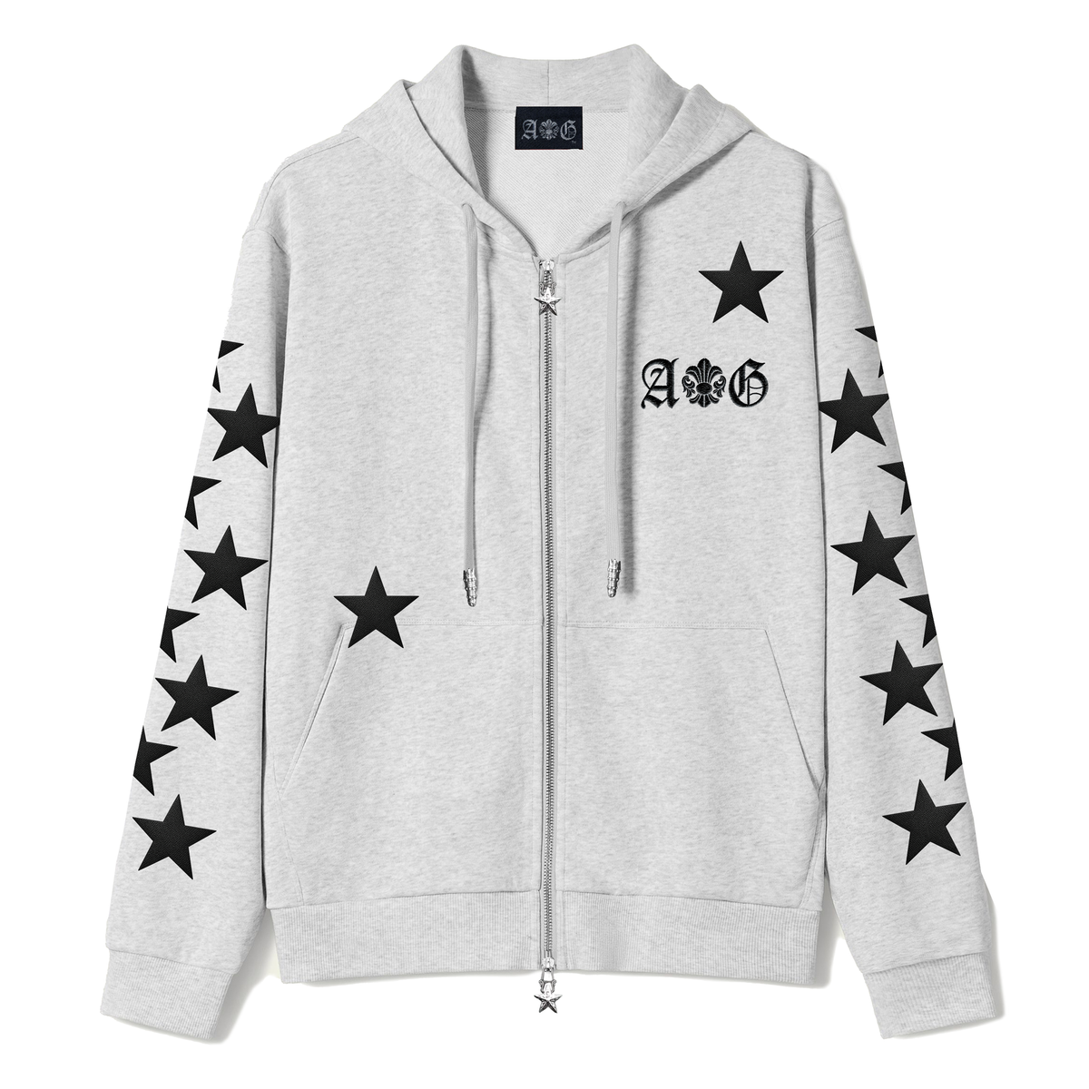 A&G【受注限定5着】SILK&COTTON HOODIE/STAR/GRAY
