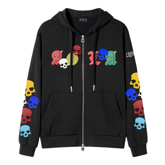 A&G【受注限定3着】SILK&COTTON HOODIE/CRAZY SKULL