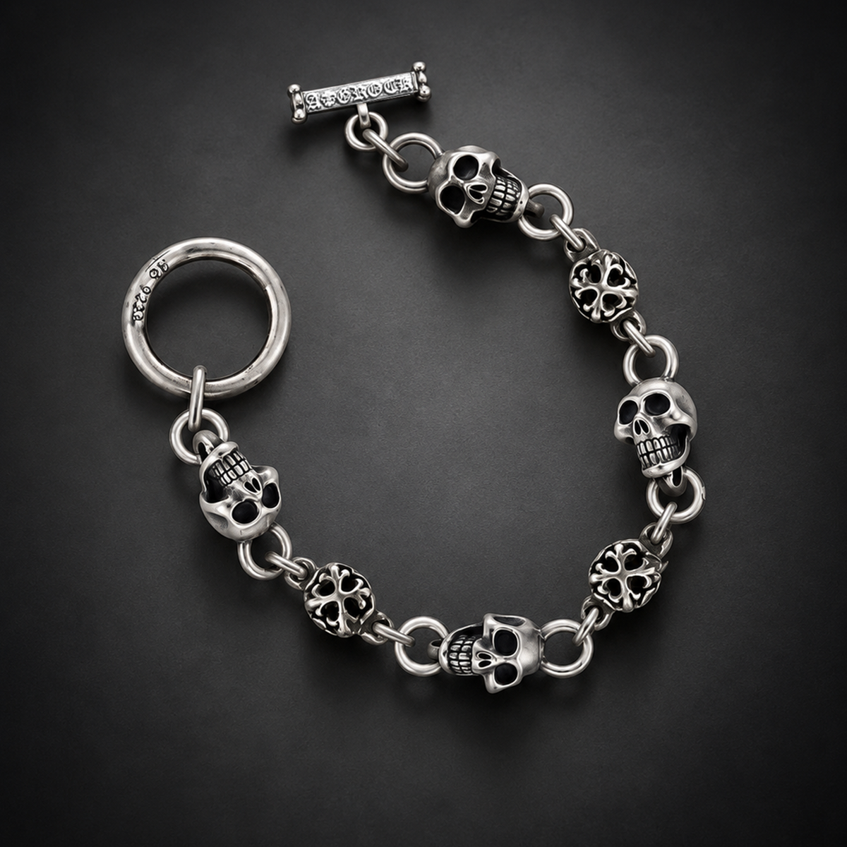 A&G【受注】SKULL&CROSS BALL BRACELET