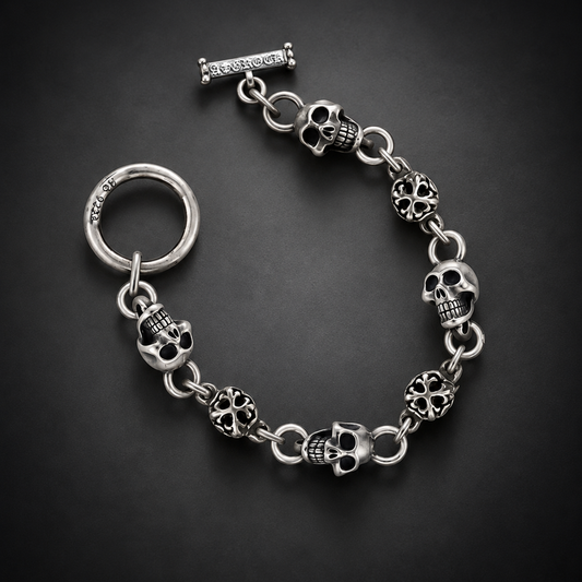 A&G【受注】SKULL&CROSS BALL BRACELET