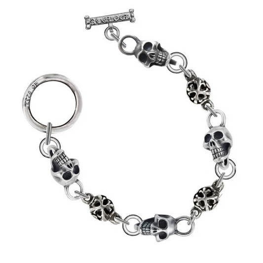 A&G【受注】SKULL&CROSS BALL BRACELET