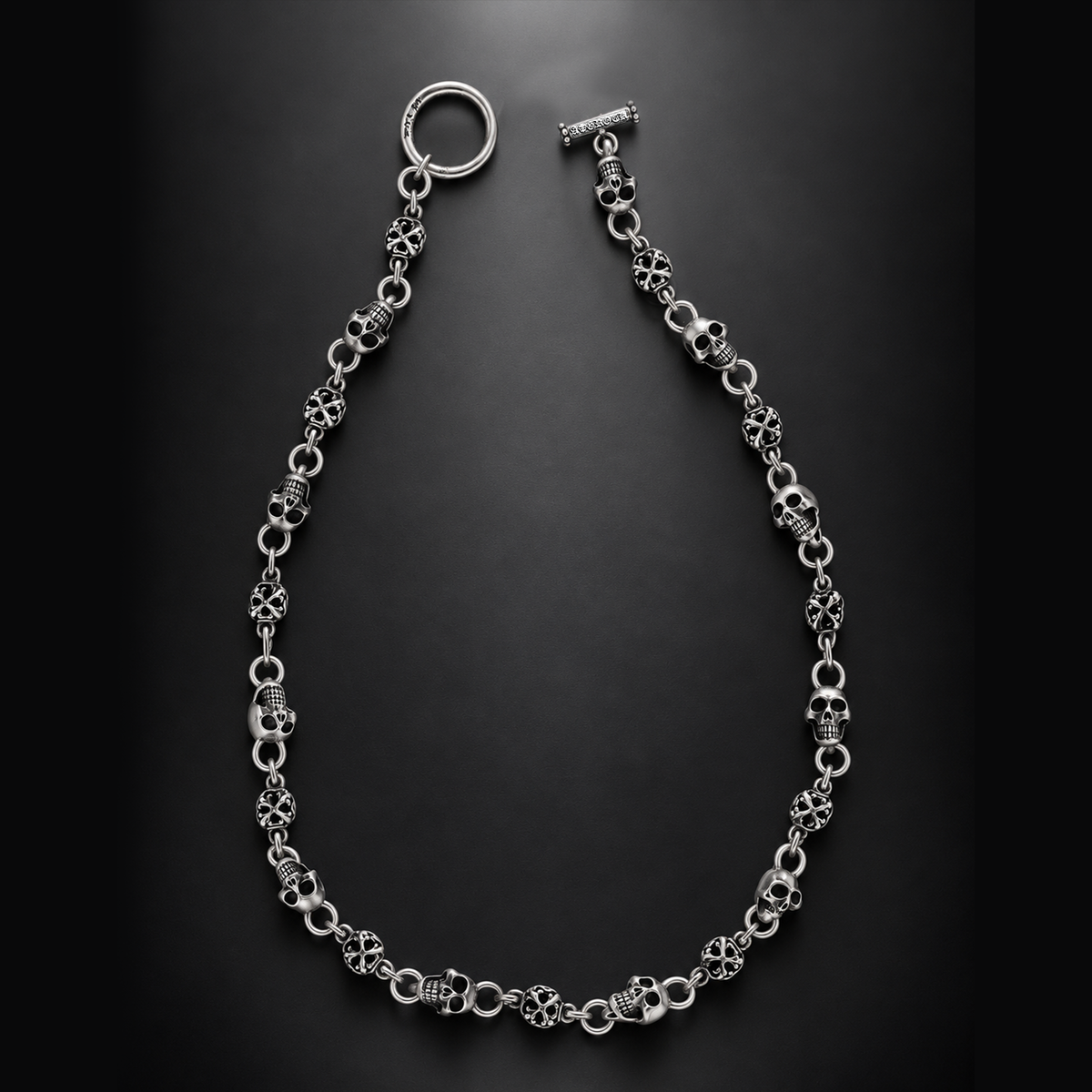 A&G【受注】SKULL&CROSS BALL NECKLACE