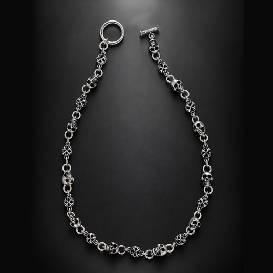 A&G【受注】SKULL&CROSS BALL NECKLACE