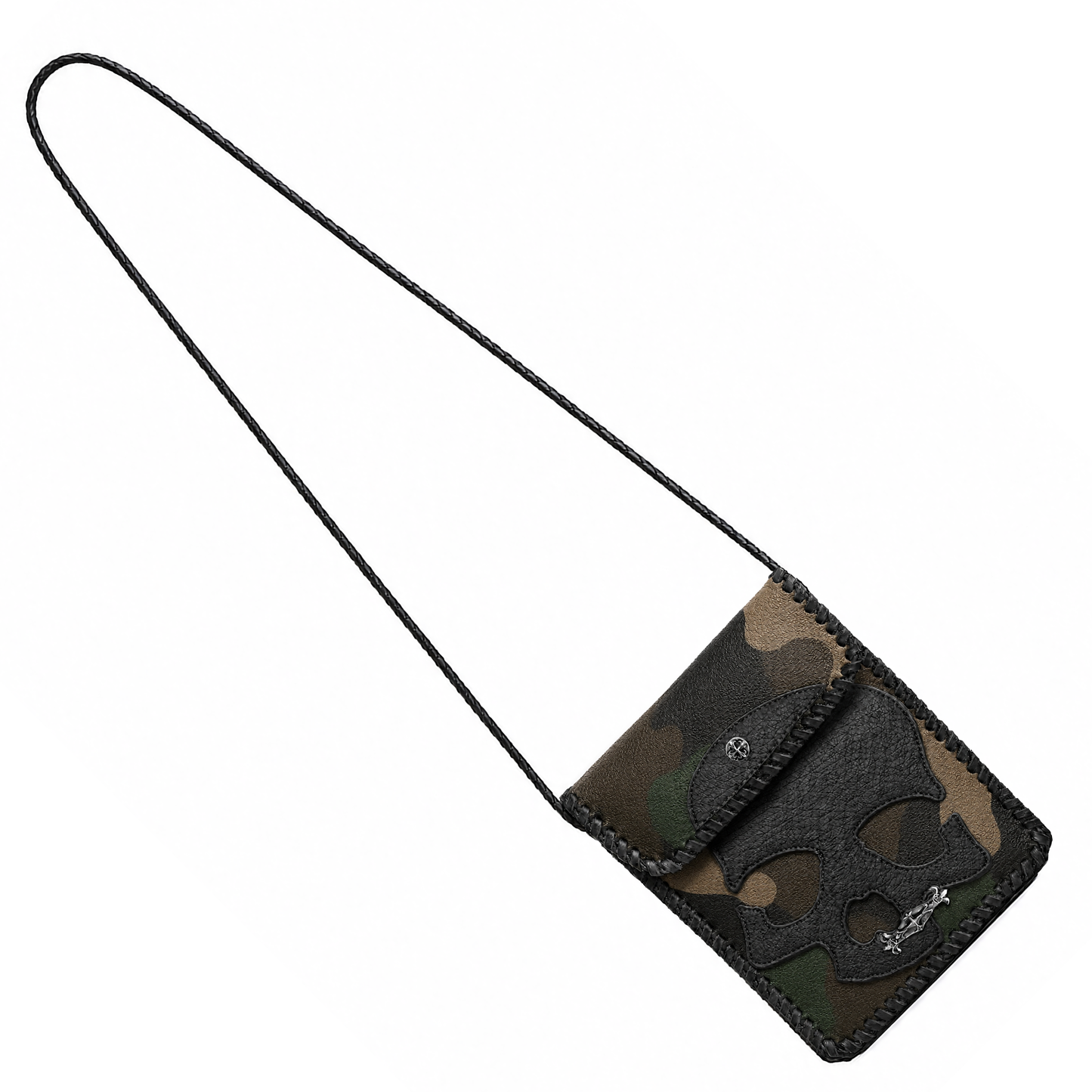 A&G【受注】 LEATHER SHOULDER MINI BAG/CAMO/BK SKULL