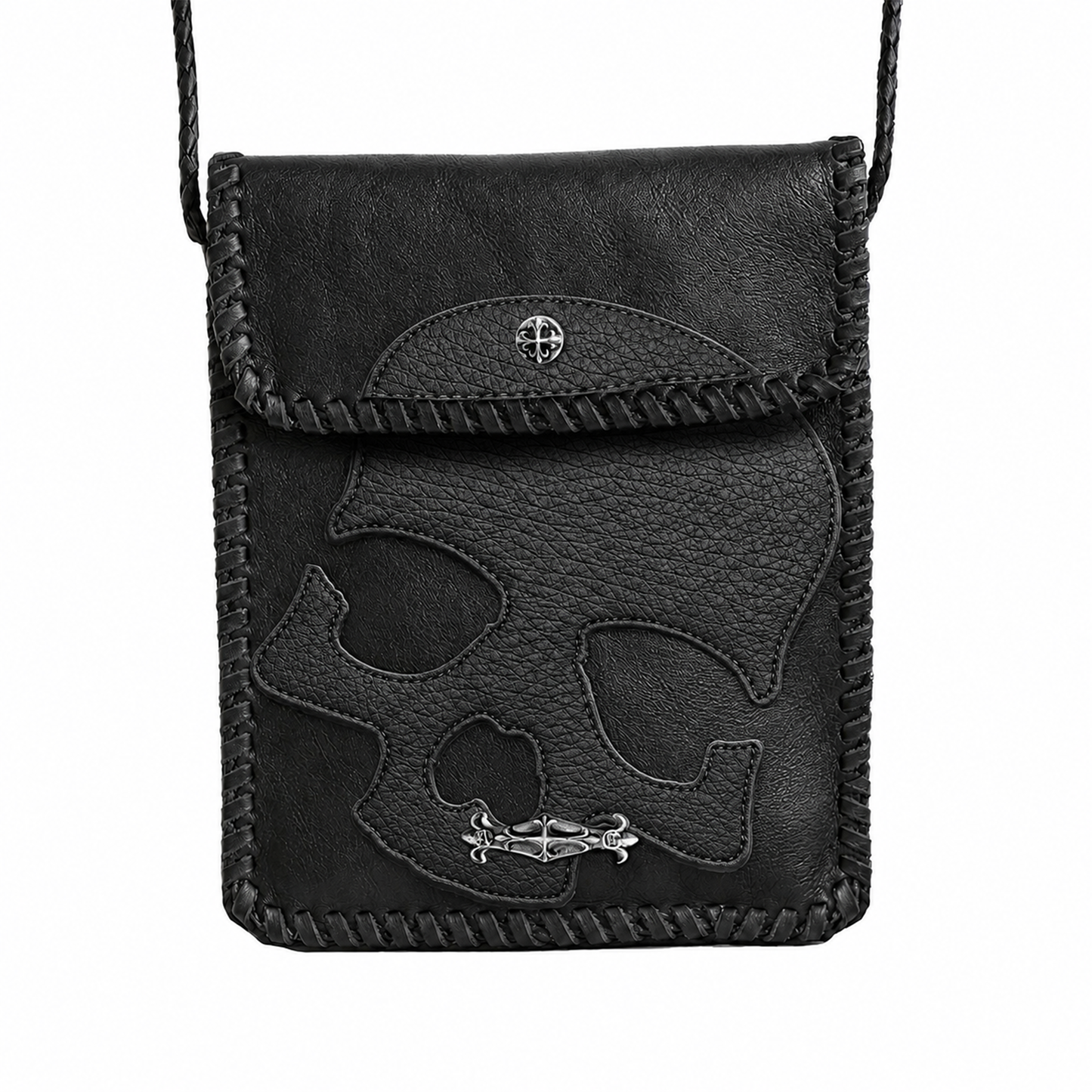 A&G【受注】 LEATHER SHOULDER MINI BAG/BK/BK SKULL
