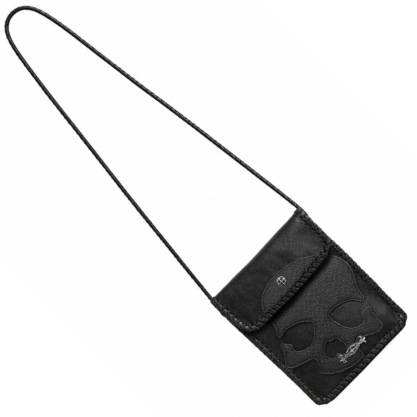 A&G【受注】 LEATHER SHOULDER MINI BAG/BK/BK SKULL