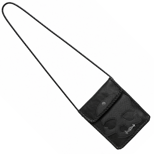 A&G【受注】 LEATHER SHOULDER MINI BAG/BK/BK SKULL