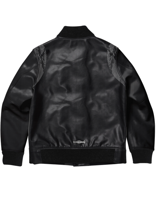 A&amp;G [Pre-order] LEATHER STADIUM JACKET PYTHON