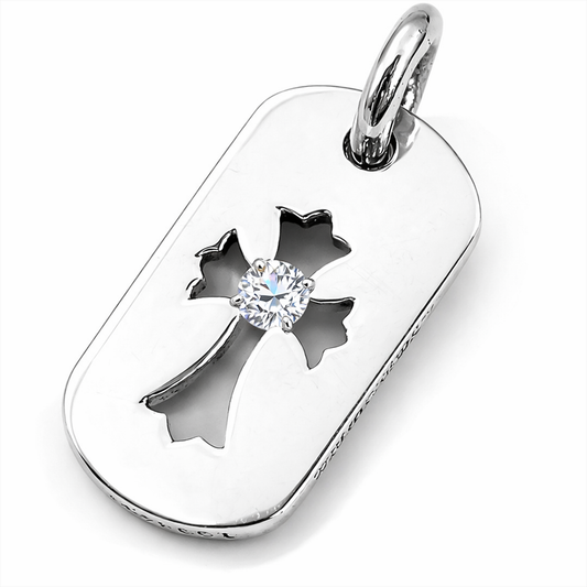 A&G【受注】 CUT OUT CROSS  MINI DOGTAG/LABOGROWN DIAMOND