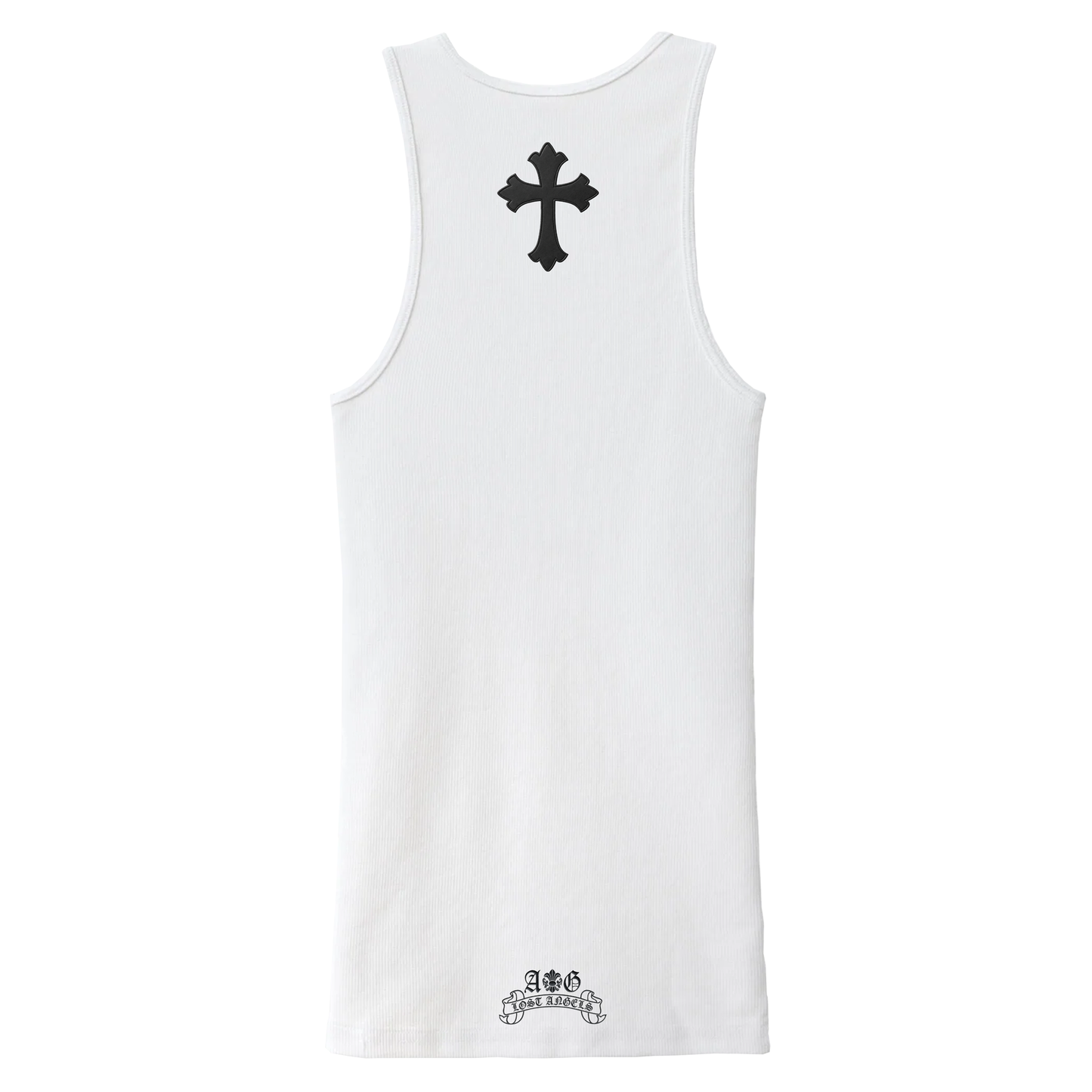 A&G【受注】LEATHER PATCH TANK CROSS/WH