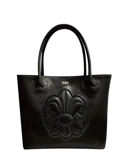 Leather tote bag FDL BLACK